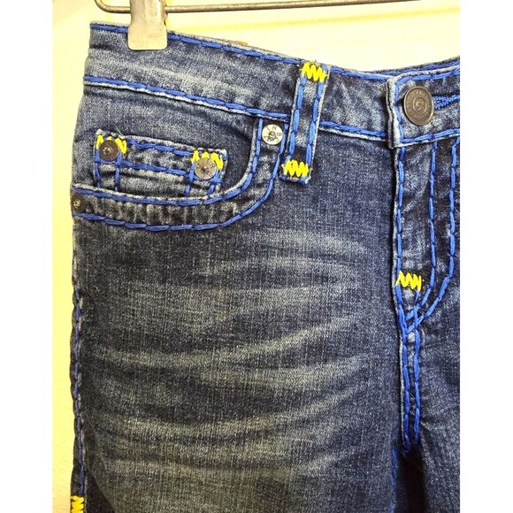 True Religion Denim Shorts Kid Boys Size 12 Geno Cut Off Embroidered Ber… - Picture 5 of 13